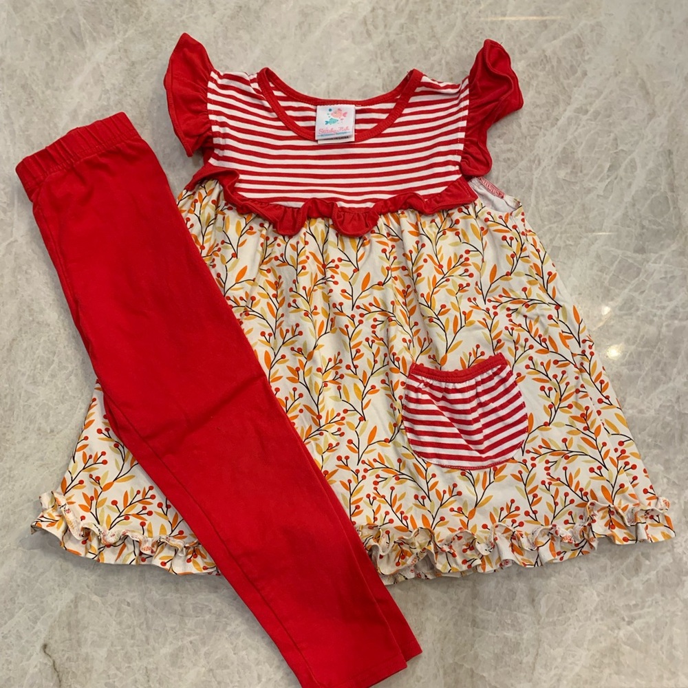 Stitchy Fish girls size 6 legging set